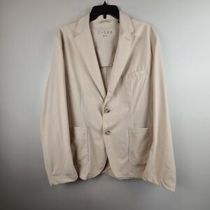 C-LAB NYC Men's Packable Woven Tech Jacket Sz. 48 R Stone Lightweight Pockets‎